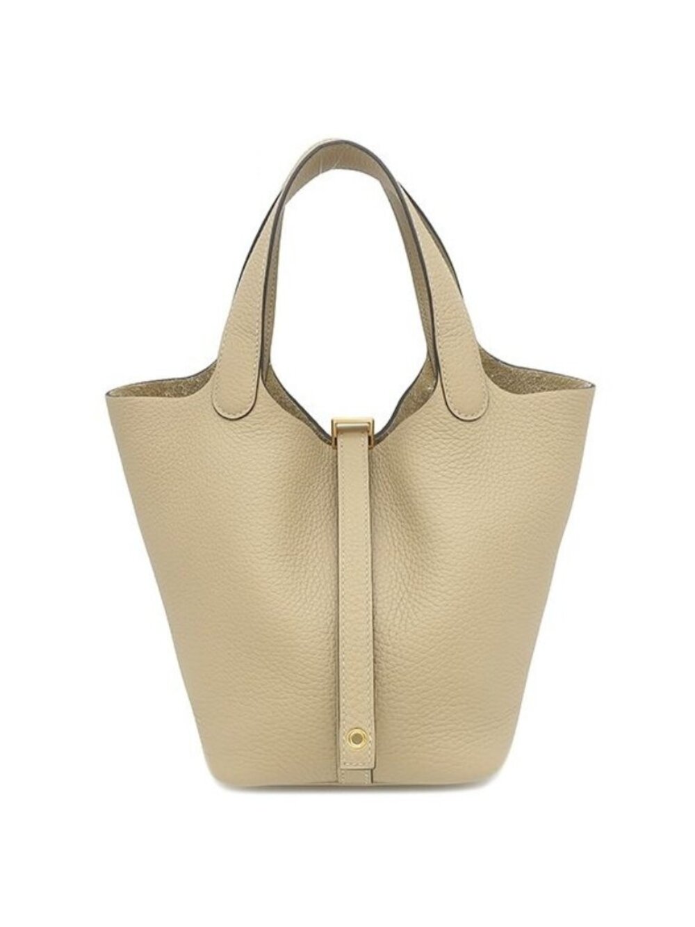 Hermes Handbag Picotin Lock 18 PM Taurillon Clemence Trench Gold Beige